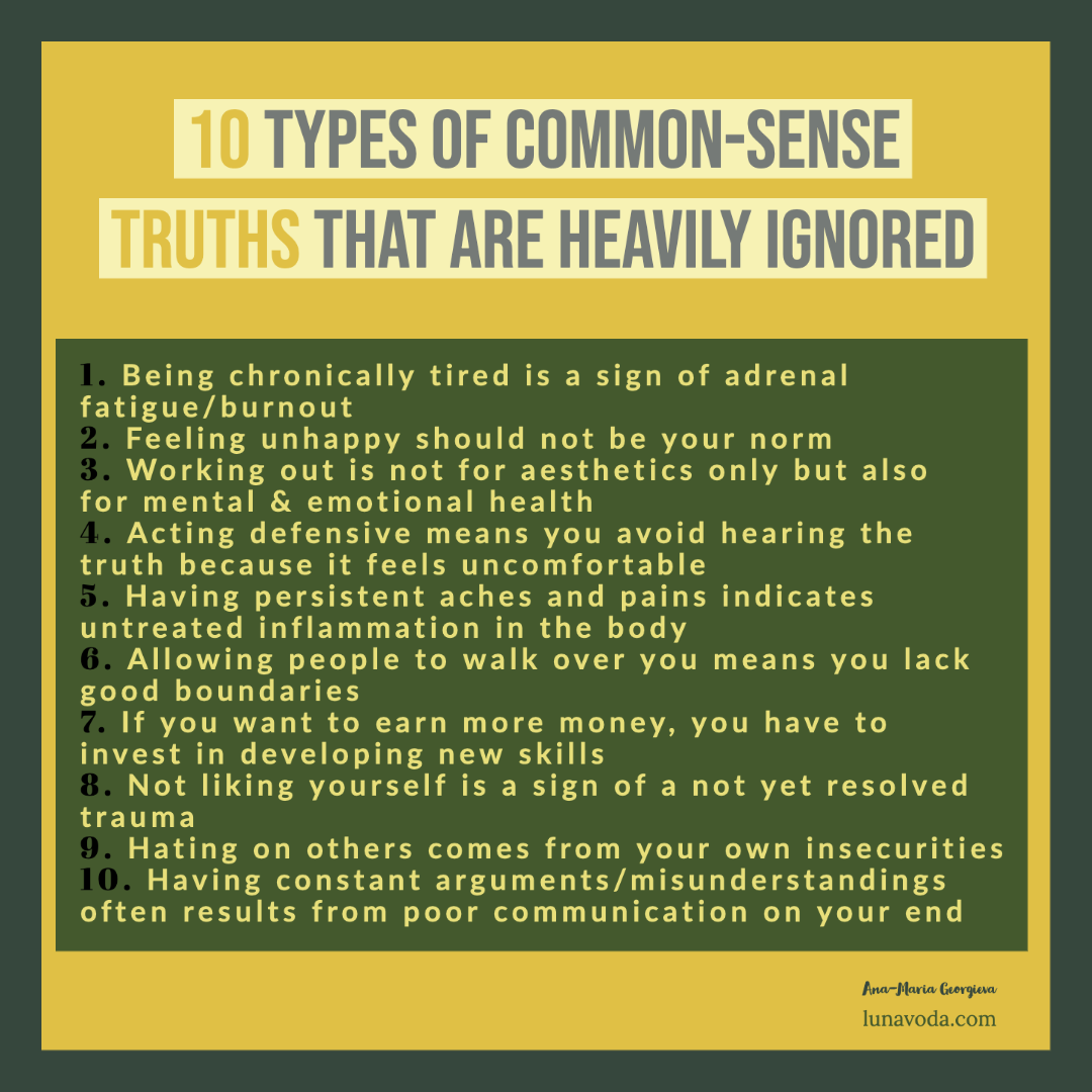 10 TYPES OF COMMON SENSE TRUTH