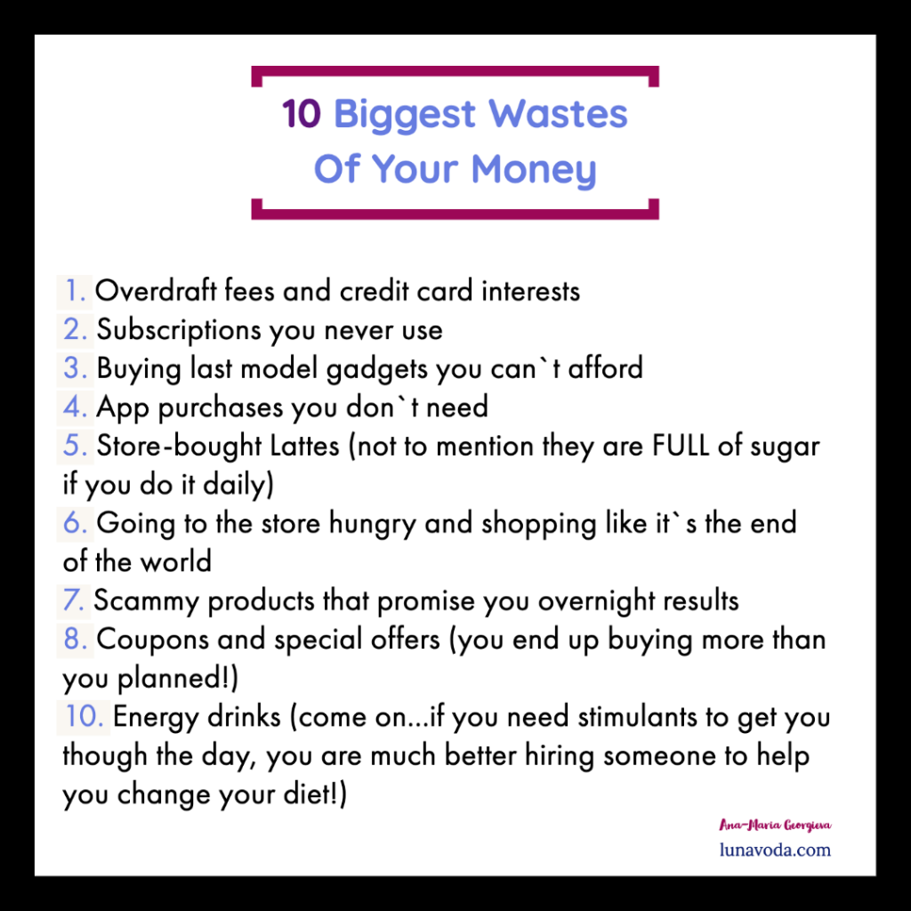 10-biggest-wastes-of-money - Luna Voda Coaching | Next Level Coaching