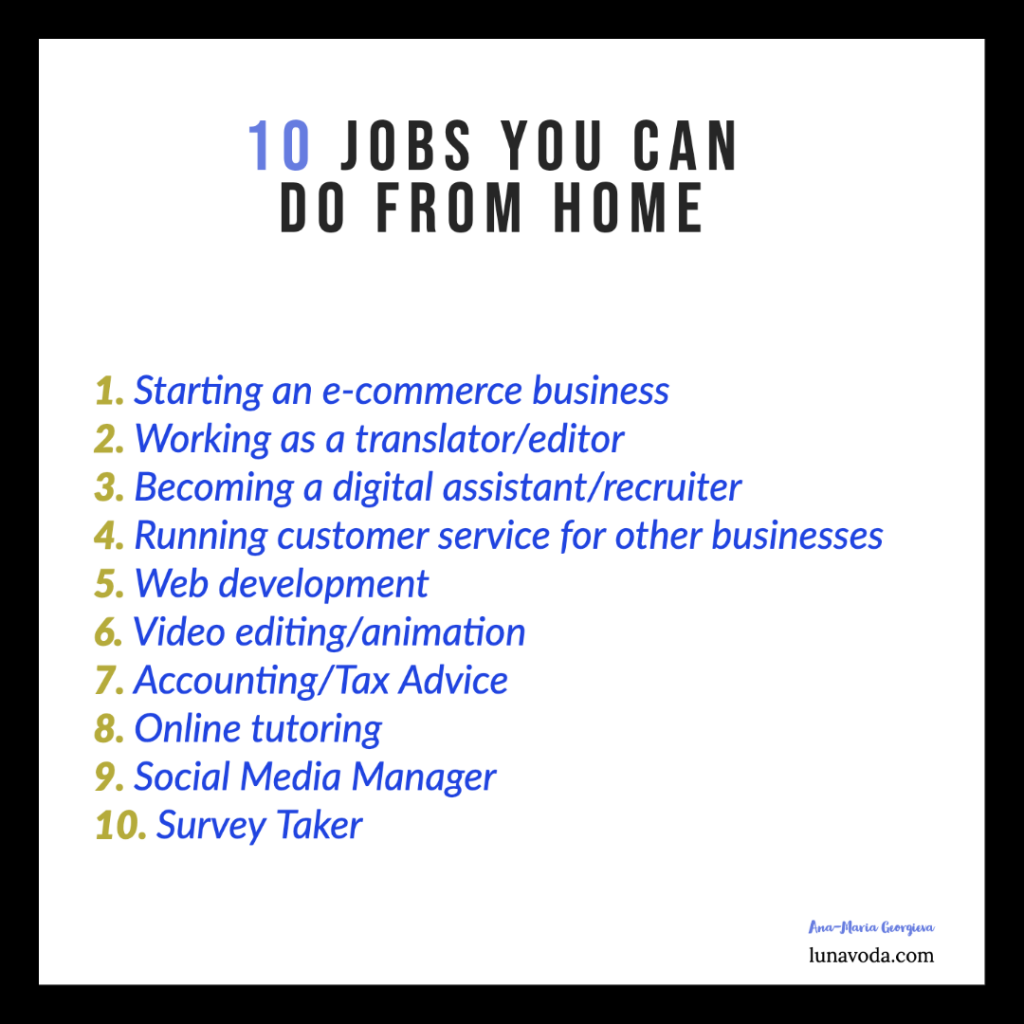 10 jobs you can do from home