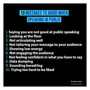 10 mistakes to avoid while speaking in public