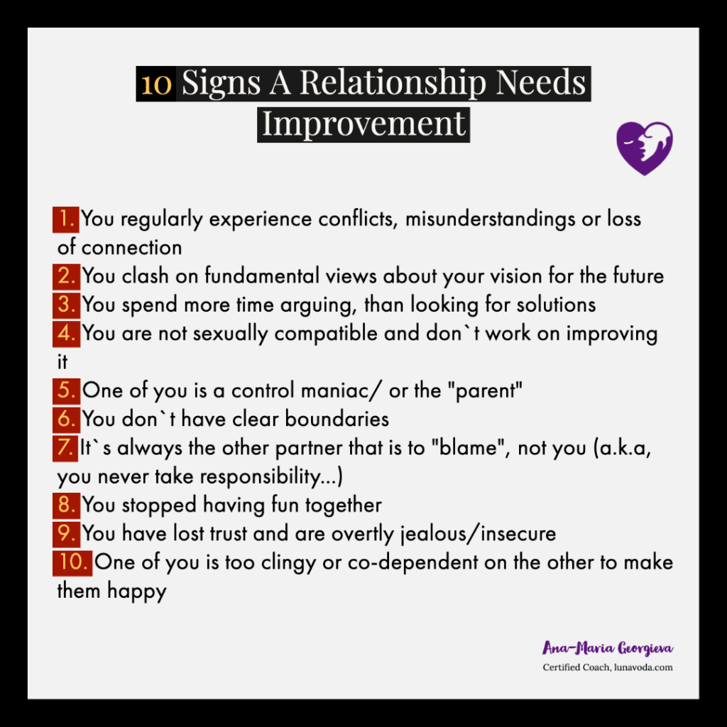 10 signs your relationship needs improvement
