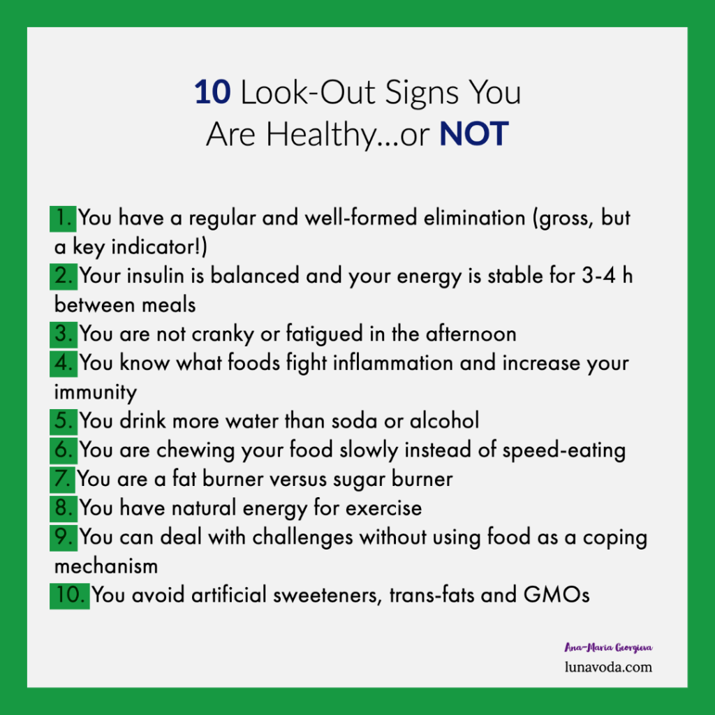10 signs you are healthy or not