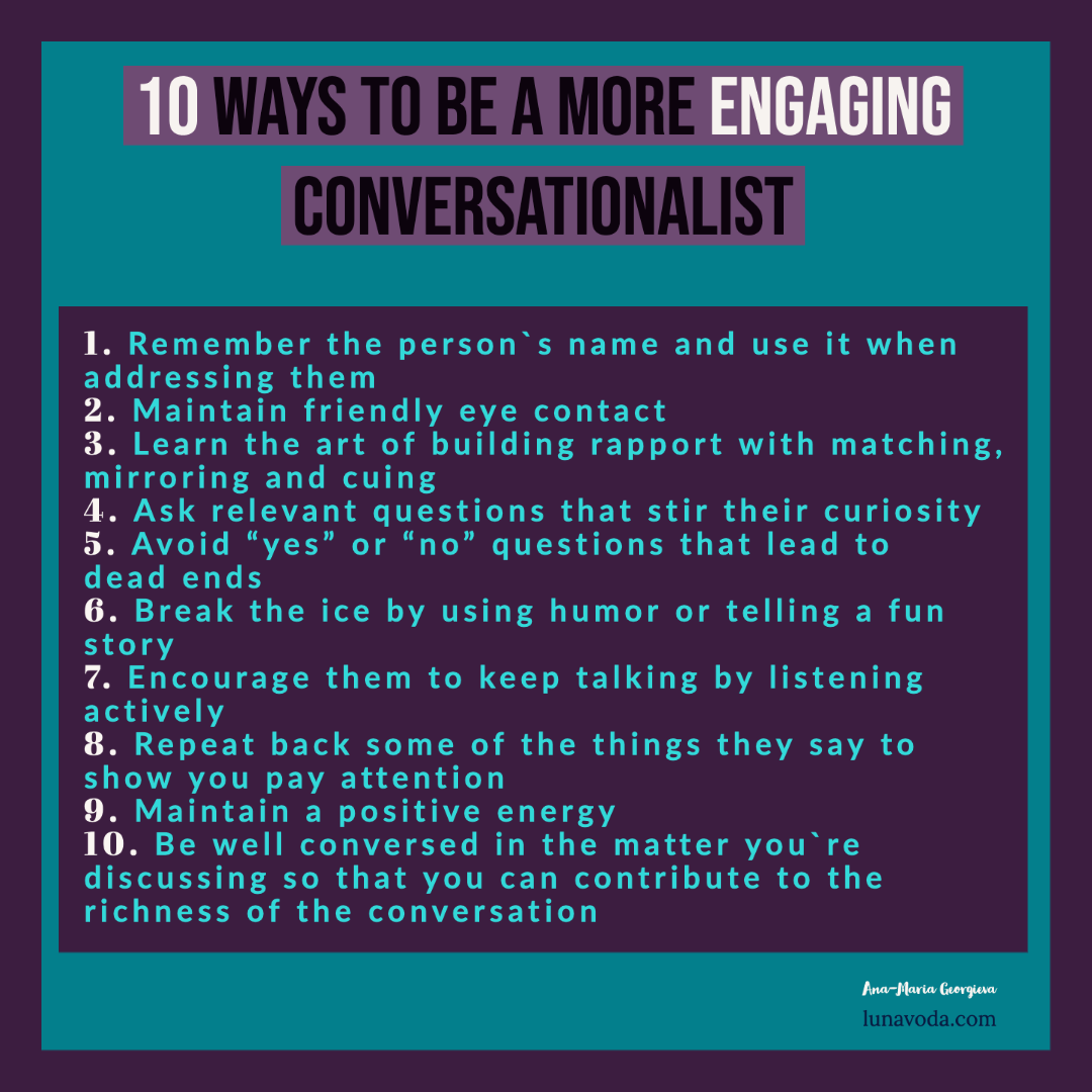 10 Ways To Be A Better Conversationalist Luna Voda Coaching Next